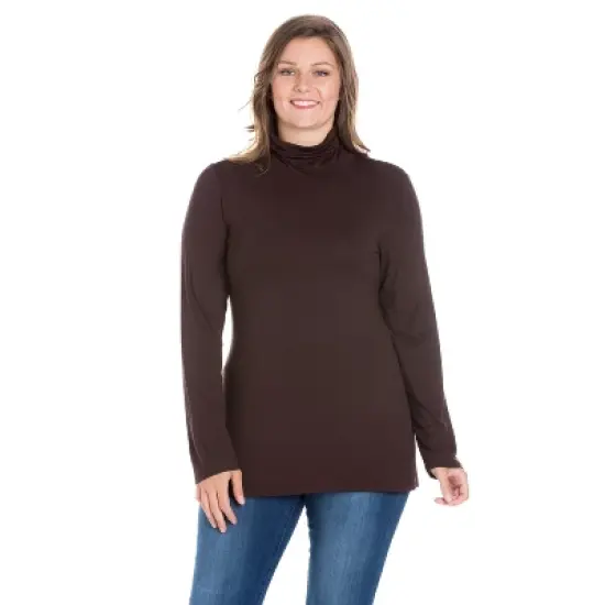 24seven Comfort Apparel Womens Plus Size Classic Long Sleeve Turtleneck image {8}