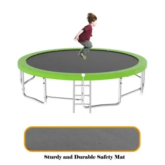 QingMoon Outdoor Trampoline,With UV-resistant Safety Net, Soft Rebound Pad,Ladder,Basketball net,Safe And Wear-Resistant Trampoline image {8}