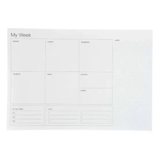 Noted by Post-it Weekly Calendar, White with pre-printed days: Office Supplies, 7.5x10 Inches, Uncoated Paper image {8}