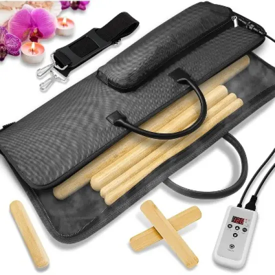 SereneLife Thermal Therapy Bamboo Stick Massage Kit with Heating Bag PSLMSGBMB22 image {6}