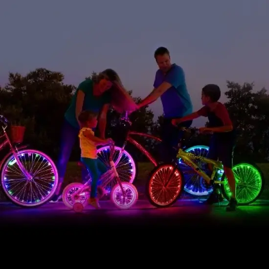 Activ Life 2-Tire Pack LED Bike Wheel Lights with Batteries Included! Get 100% Brighter and Visible from All Angles for Ultimate Safety and Style image {4}