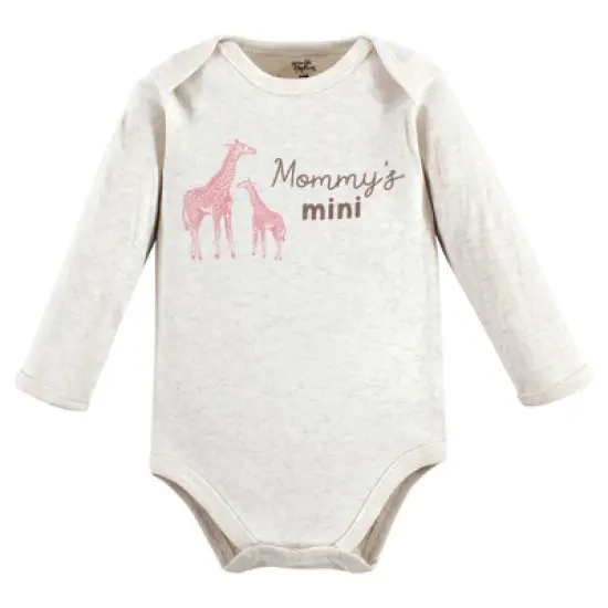 Touched by Nature Infant Girl Organic Cotton Long-Sleeve Bodysuits, Girl Safari image {2}