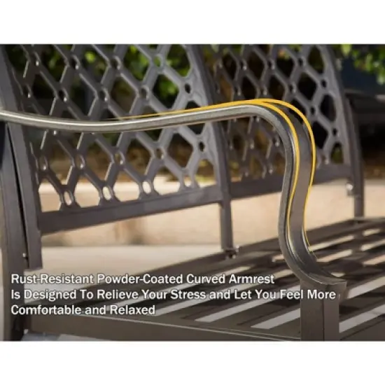 CLIHOME Outdoor Garden Patio 4-piece Conversation Set with Removable Cushions Table and Chairs Dining Set image {5}