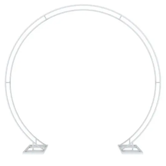 Artloge Large Heavy Duty Round Wedding Arch Double Layer Metal Backdrop Stand with Thickend Square Tubes for Wedding Garden Outdoor Party Decoration image {6}