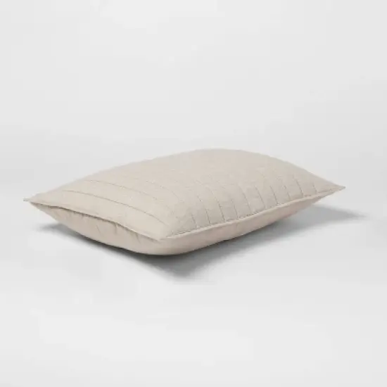 Herringbone Flannel Sham Beige - Threshold image {2}