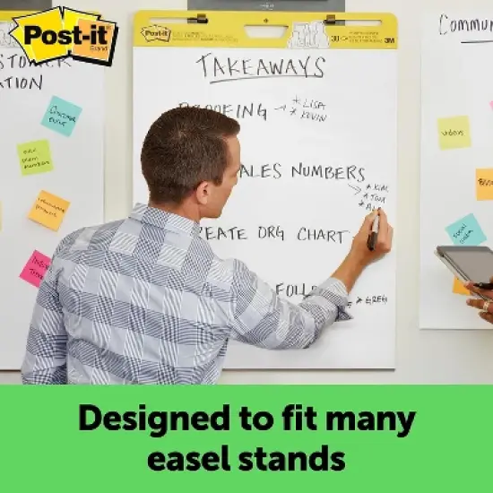 Post-it Recycled Super Sticky Wall Easel Pad 25" x 30" 30 Sheets/Pad 8 Pads/Pack (559RP-VAD8) image {1}