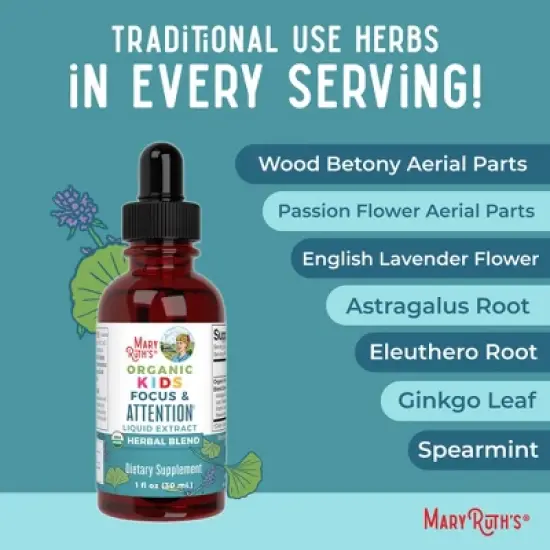 MaryRuth's Kids Focus & Attention Drops, Org, 1 oz image {7}