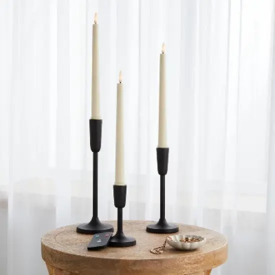 4pk LED Taper Candle Set Cream - Threshold&trade; image {1}
