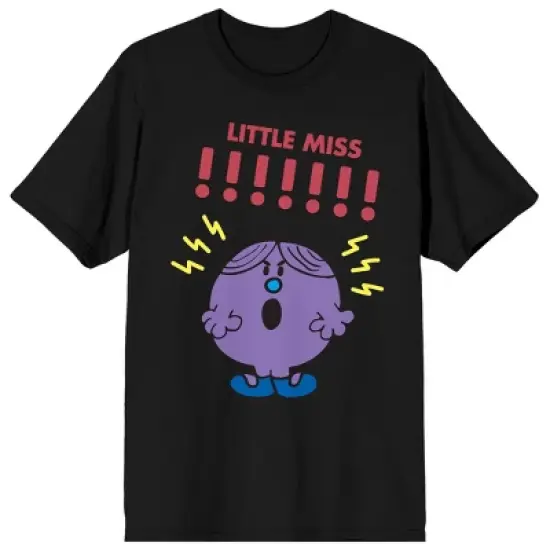 Mr. Men And Little Miss Meme Little Miss !!!!!!! Crew Neck Short Sleeve Women's Black T-shirt image {6}