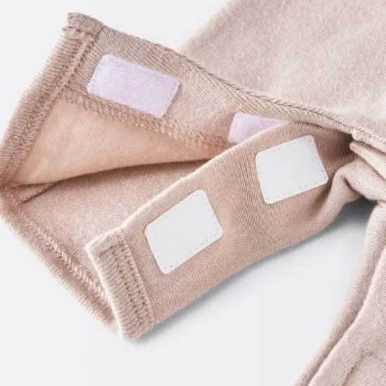 Baby 3pk Cotton Romper - Cloud Island&trade; Khaki Preemie: Long Sleeve, Front Hook and Loop Fastener, Solid & Stripe Patterns image {3}