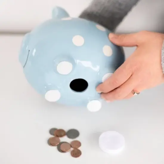 Pearhead Piggy Bank - Blue Polka image {3}