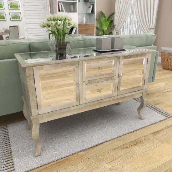 Glam Mirrored Sideboard Silver - Olivia & May image {11}