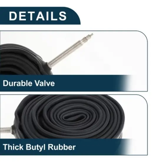 Unique Bargains Bike MTB Cycling Inner Tire 700x23/25C Durable 48mm Long French Type Valve Bicycle Inner Tube 1 Pcs image {3}