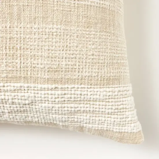 Oversized Woven Striped Square Throw Pillow Cream/Brown - Threshold&trade; designed with Studio McGee image {2}