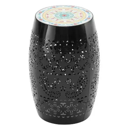 Christopher Knight Home Azalea Patio Iron and Tile Side Table image {6}