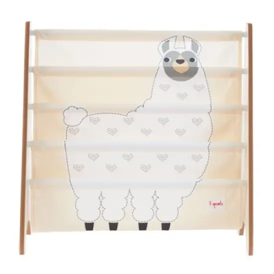 3 Sprouts High Quality Multipurpose Kids and Toddler Playroom or Bedroom Storage Shelf Organizer Bookcase Furniture, White Llama image {1}