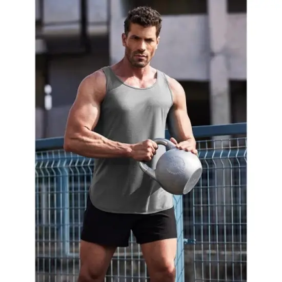 COOFANDY Men's 3 Pack Quick Dry Workout Tank Top Gym Muscle Tee Fitness Bodybuilding Sleeveless T Shirt S-XXXL image {3}