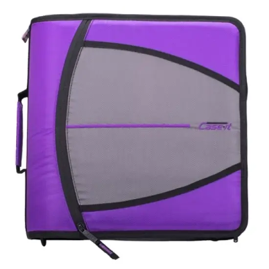 Case-it Might Zip Tab Zipper Binder, 3" O-Ring with 5-Color tab Expanding File Folder  - 600 Sheet Capacity image {4}
