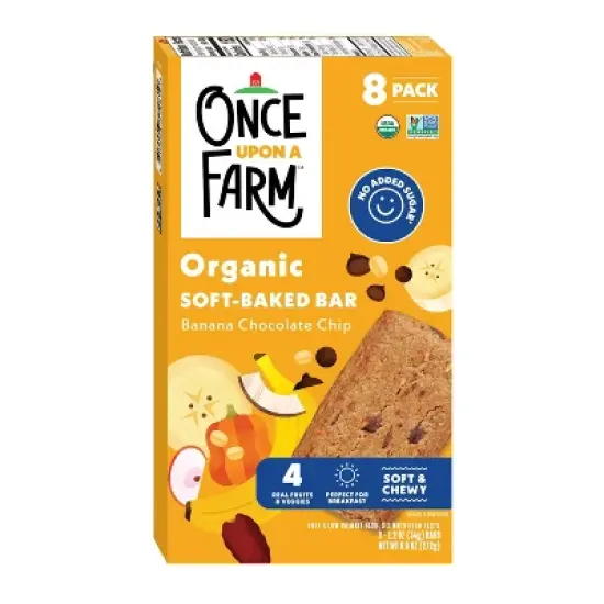 Once Upon a Farm Snack Bars Banana Choc Chip Oat - 9.6oz/8ct image {1}