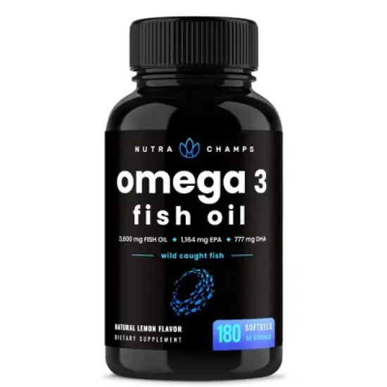 NutraChamps Omega 3 Fish Oil Softgels - 180ct image {3}
