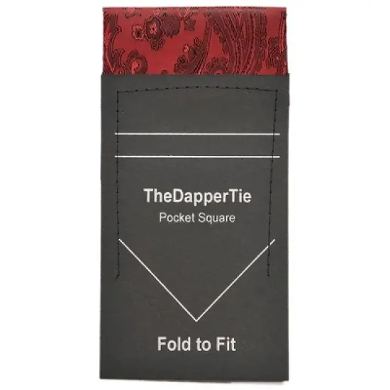 TheDapperTie - New Men's Paisley Flat Pre Folded Pocket Square on Card image {5}