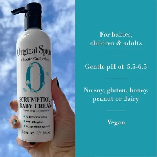 Original Little Sprout - Scrumptious Baby Cream (12 oz/pump) Soothing Rosemary | Calms Sensitive Skin | Nourished Soft and Hydrated Skin image {2}