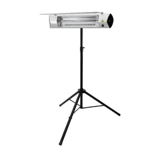 Kenmore Carbon Infrared 1500W Electric Patio Heater with Tripod & Remote Silver image {1}