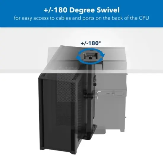 Mount-It! Rotating Heavy Duty CPU Mount | Height and Width Adjustable CPU Bracket for Under Desk and Wall Installation | 44 Lbs. Weight Capacity image {4}