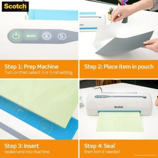 Scotch&reg; Thermal Laminating Pouches, 5 mil, 5" x 7", 20 Per Pack image {3}