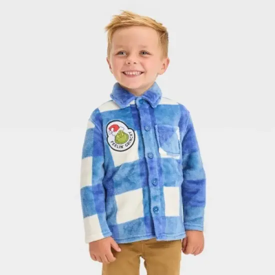 Toddler Boys' The Grinch Printed Jacket - Blue image {3}