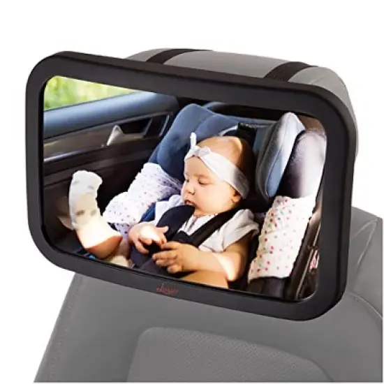 Lusso Gear Baby Backseat Car Mirror for Rear Facing Car Seats, Extra Wide, Stable and Shatterproof image {5}