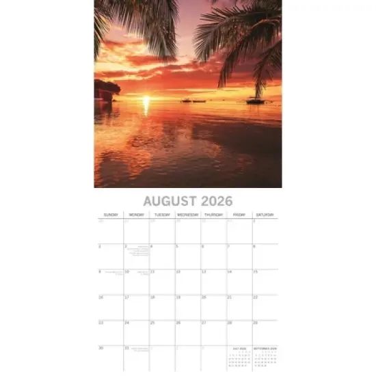 2026 Square Wall Calendar, Sunsets, 16-Month Natural World Theme with 180 Reminder Stickers (12x12 In) image {2}