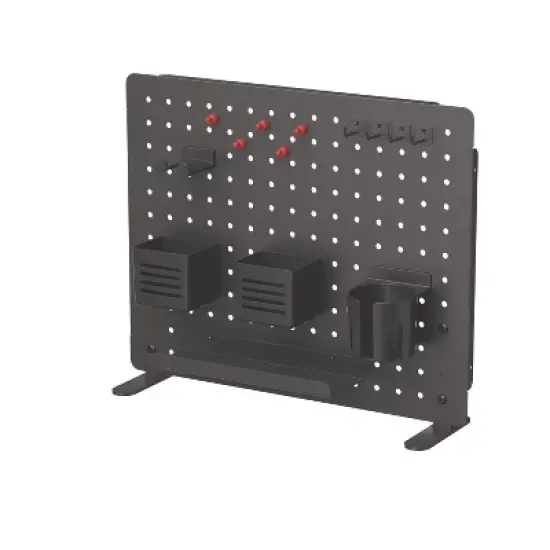Kantek Pegboard Organizer, Three Compartments, 20.58 x 1 x 17, Black, Steel image {1}