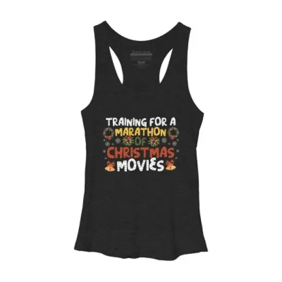 Women's Design By Humans Training For A Marathon Of Christmas Movies By Thingsandthings Racerback Tank Top image {3}