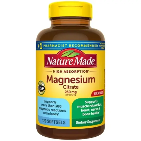 Nature Made Magnesium Citrate 250mg Muscle, Nerve, Bone & Heart Support Supplement image {10}
