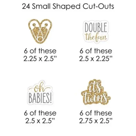 Big Dot of Happiness It's Twins - Gold Twins Baby Shower DIY Decorations - Clothespin Garland Banner - 44 Pieces image {4}