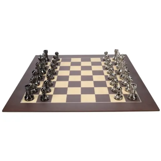 Bobby Fischer&reg; Metal Ultimate Chess Set with Deluxe Wooden Chess Board 21.75 in. image {1}
