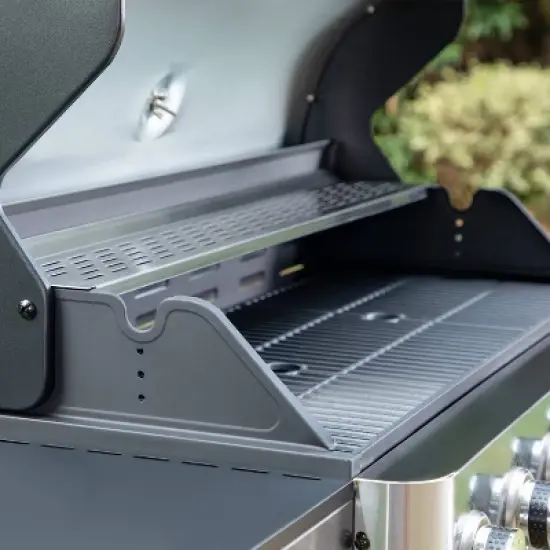 Captiva Designs 6 Burner Gas Grill with side burner & Porcelain Enameled Cast Iron Grate 65800 btu E02GR009: Rotisserie Compatible, Heat-Resistant image {2}