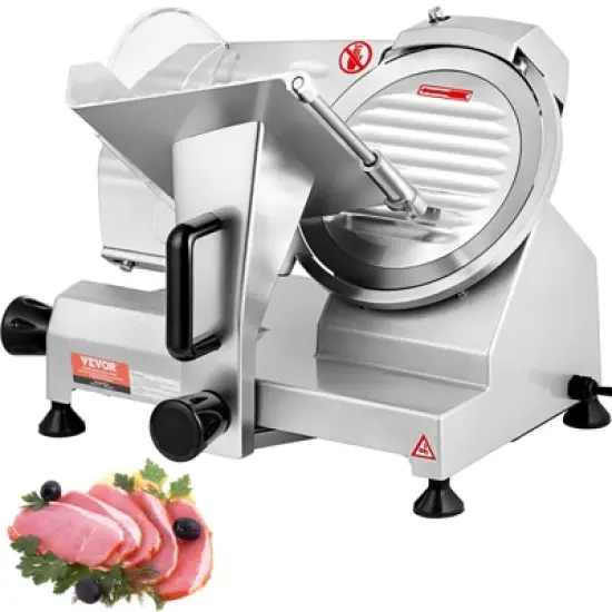 VEVOR Commercial Meat Slicer, 200W Electric Deli Food Slicer, 350-400RPM Meat Slicer with 8" Carbon Steel Blade, 0 - 0.47 inch image {8}