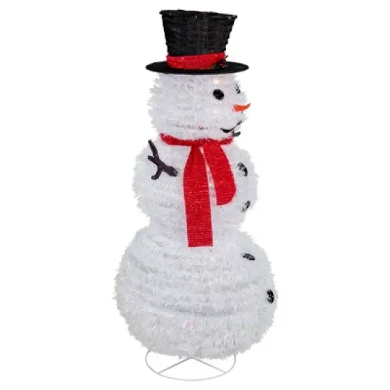 Northlight 4' Lighted Pop-Up Snowman Outdoor Christmas Decoration image {4}