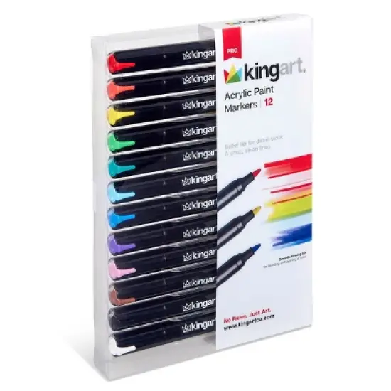 KINGART PRO Acrylic Paint Markers 12 Colors image {10}