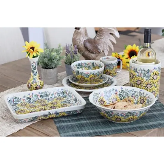 Blue Rose Polish Pottery 150 Vena Medium Rectangular Baker image {1}
