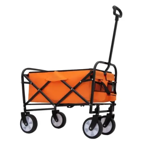 NAYSAYE Wagon Collapsible Utility Cart with Dual Layer Design and Liner Set for Outdoors, Orange, 25.98"*17.32"*37.4" image {5}