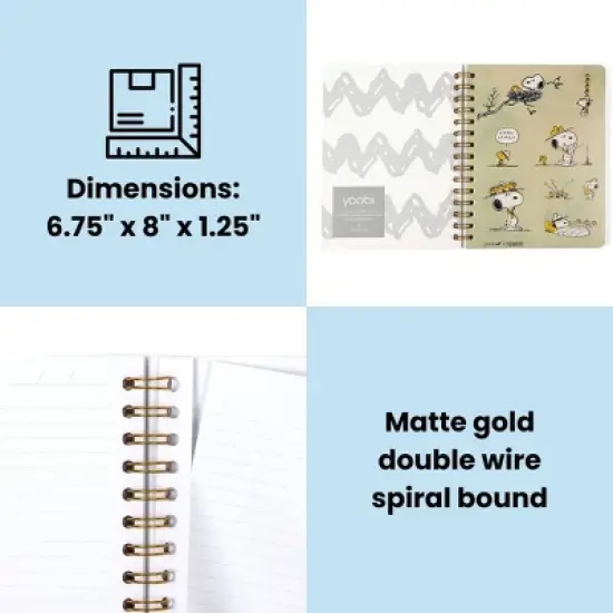 Yoobi 6"x8" Peanuts Journal Spiral with Elastic Band Beagle Scouts, School Supplies image {2}