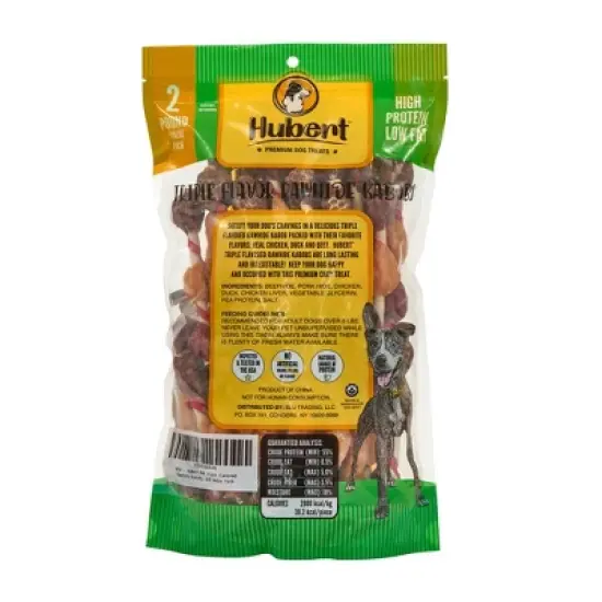 Hubert Pet Triple Flavored Rawhide Kabobs - Chicken, Duck & Pork Hide Dog Treats, Grain Free, Low Ingredient, USA Tested - 1 lb Value Pack image {3}