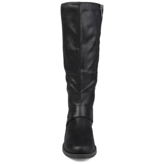 Journee Collection Womens Meg Wide Calf Stacked Heel Riding Boots image {5}