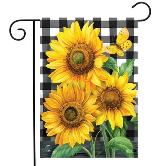 Briarwood Lane Garden Flag 18x12.5 For Outdoor Checkered Sunflowers Summer Garden Flag Flag For Summer Garden Flag Flags For Outside image {1}