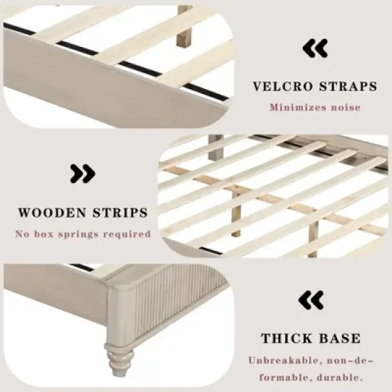 GDFStudio Elton 3 Piece Fluted Wood Bedroom Furniture Sets image {6}