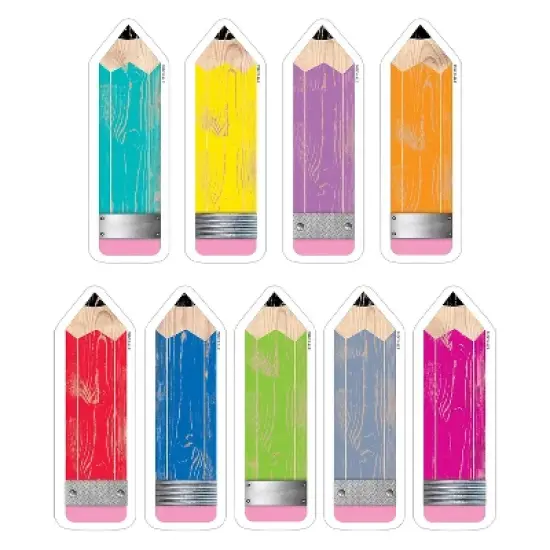 Creative Teaching Press Upcycle Style Pencils 6" Designer Cut-Outs 108 Per Pack 3 Packs (CTP6592-3) image {1}