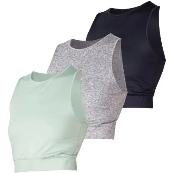 3 Pack Soft Basic Cropped Workout Tank Tops for Women image {5}